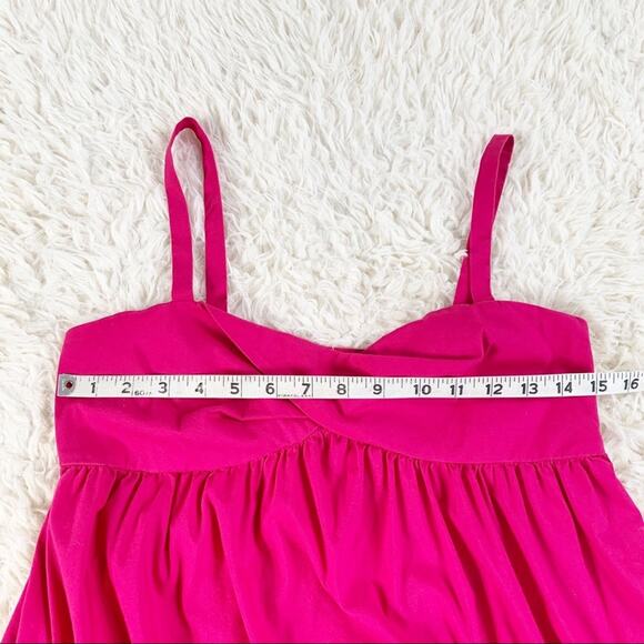 BANANA REPUBLIC Pink Pleated Twist Summer Swing Dress size 2 - Picture 9 of 11